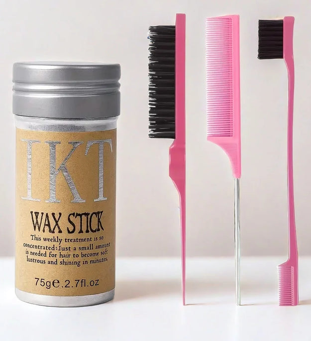 2/5Pcs Hair Wax Stick For Kids Women Slick Back Brushes Gel Pomade for Little Girls Toddler Flyaway Hair Wig Styling Accessories - BlissFully