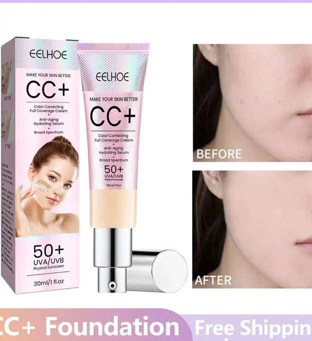 1/2/3pcs CC Cream Foundation Waterproof Brighten Moisturizing Foundation Concealer Oil-Control Sunscreen Spf 50 Makeup Product