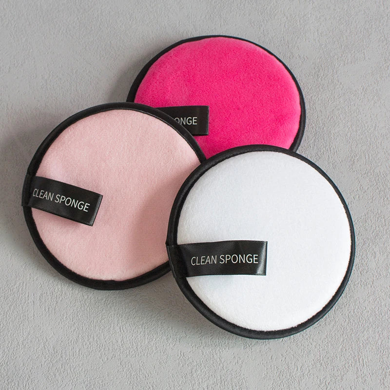 1Pcs Makeup Remover Wipes Reusable Discs Cotton Pads Microfiber Make Up Face Towel Cloth Washable Sponge Skin Care Cleaning Puff