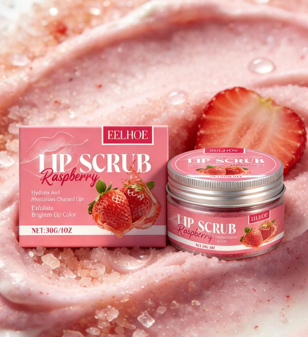 EELHOE Strawberry Lip Scrub to Remove Dark Lips Dead Skin Remover Lip Exfoliator Smooth Skin Care Moisturizing Lip Balm Scrub