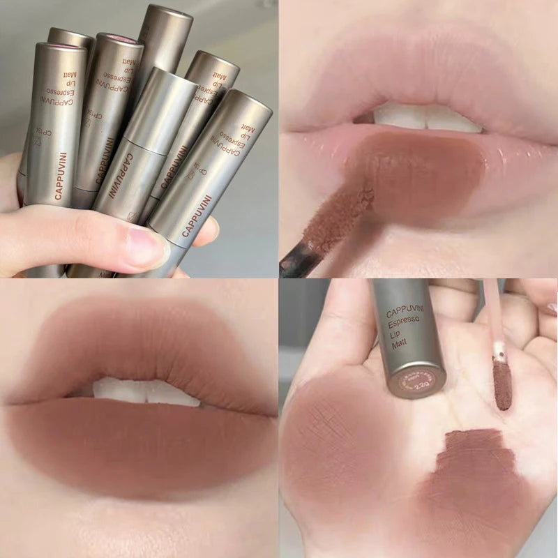 Single Velvet Matte Mist Lip Gloss,Waterproof Non-Stick Cup Lip Glaze Smudge Proof Not Fade Liquid Lipstick