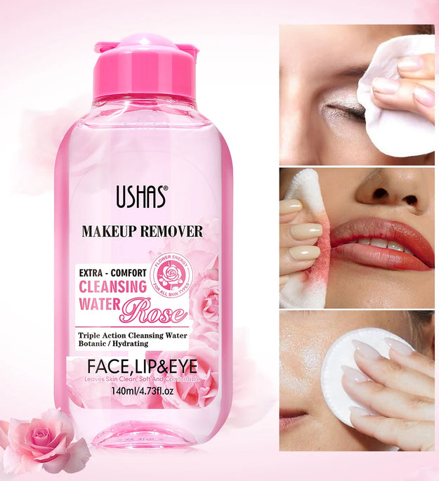 USHAS Makeup Remover Cleaning Water Moisturizing Gentle Soothing Sensitive Facial Makeup Remover Soft Makeup Remover
