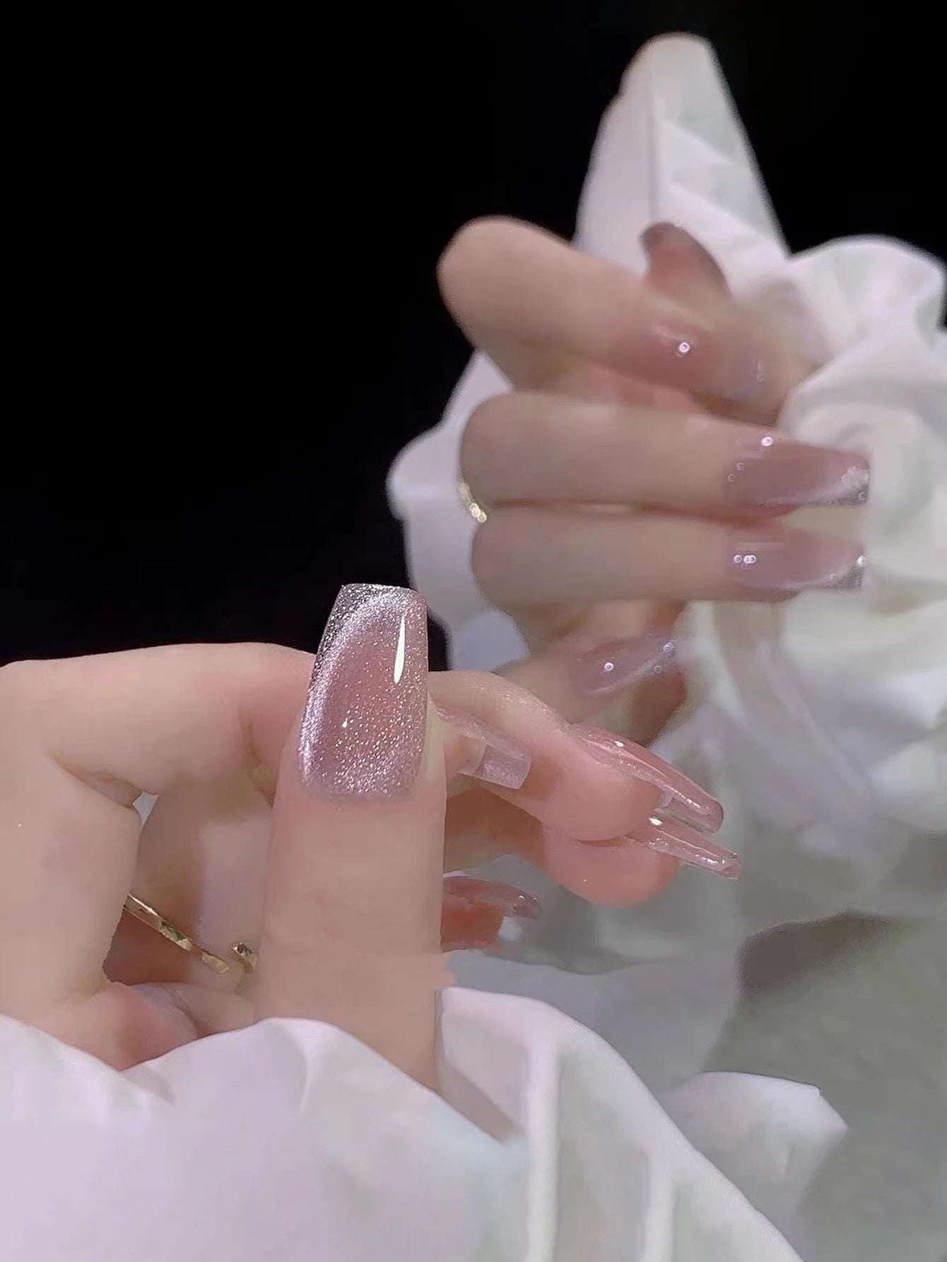 WS Black Glass Cat Magnetic Gel Nail Polish Punk Style Nail Art Manicure Varnis Semi Permanent Gel for Winter Nail Supplies