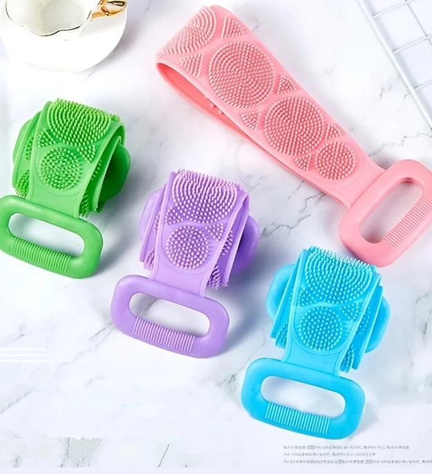 Body Scrubber Rubbing Back Peeling Massage Shower Extended Scrubber Skin Clean Brushes Body Sponge Silicone Brushes Bath Towels