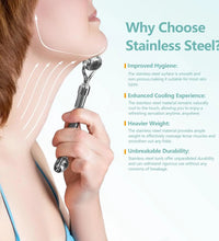 Stainless Steel Gua Sha Scraping Massage Roller - Facial & Body Beauty Tool for Skin Care, Lymphatic Drainage, Anti-Aging - BlissFully