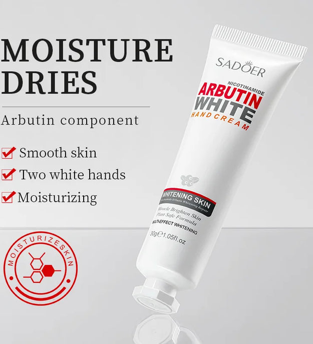 1/2pcs SADOER Niacinamide Arbutin Hand Cream Moisturizing Non Greasy Nourishing Anti Dry Crack Hydrating Hands Skin Care