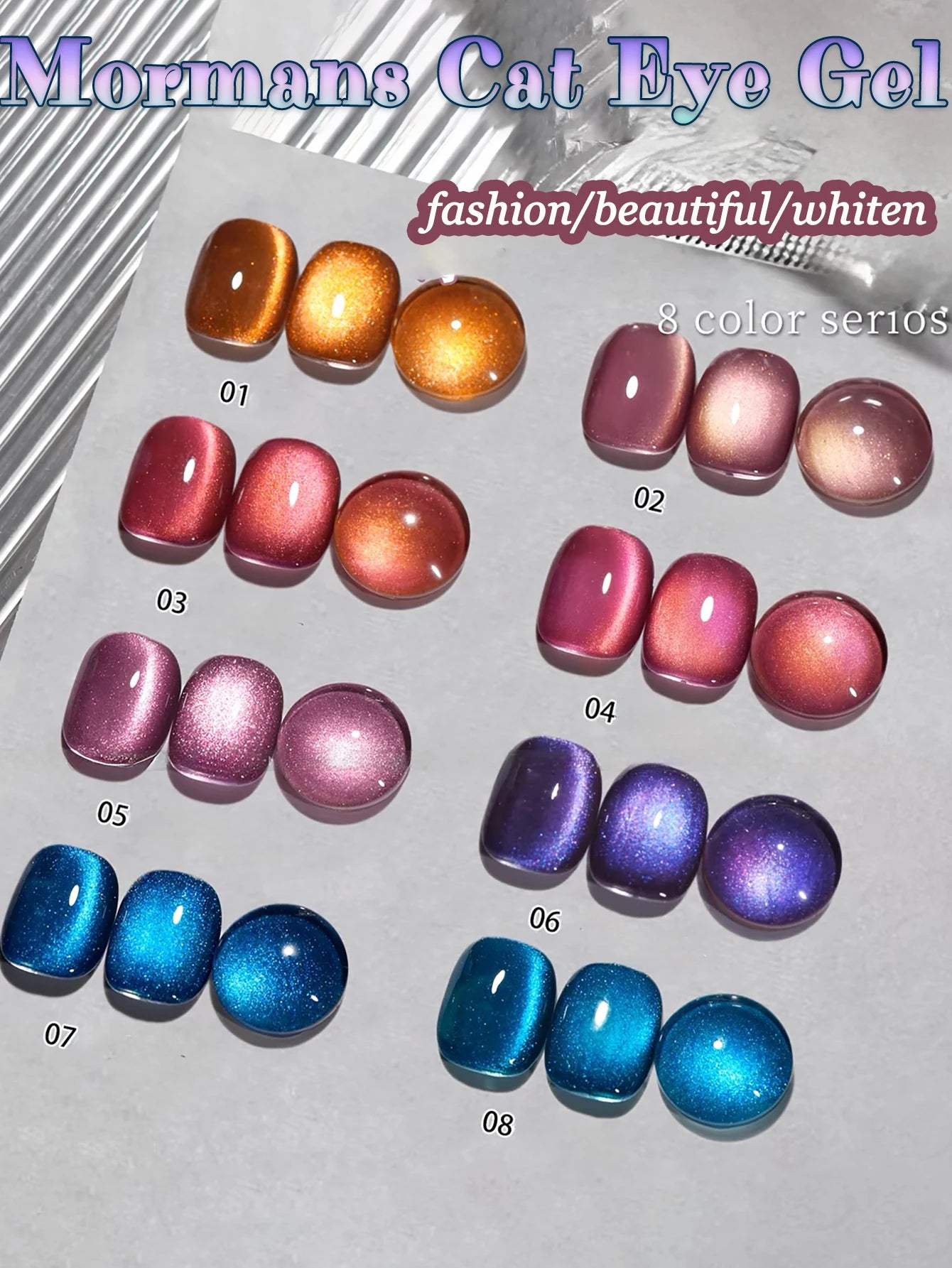 WS Black Glass Cat Magnetic Gel Nail Polish Punk Style Nail Art Manicure Varnis Semi Permanent Gel for Winter Nail Supplies