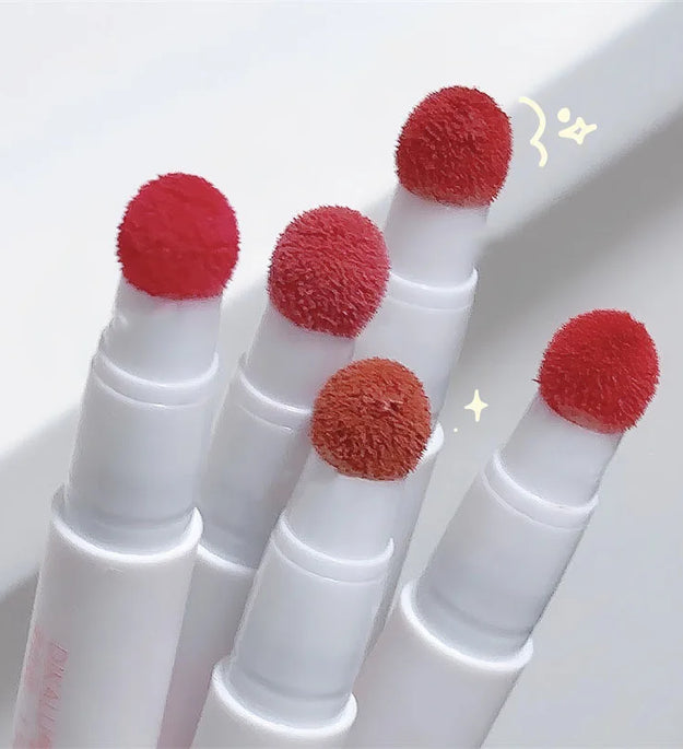 Matte Lip Mud Air Cushion Lips Cream Brick Red Lip Glaze Powder  Lipstick Pen Non-Stick Cup Female Lip Tint Korean Makeup