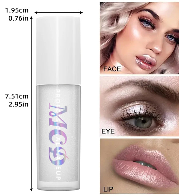 7-Color Diamond Liquid Highlighter Spray Waterproof High Gloss Glitter Body Bronzer Face Contour Makeup for Women Cosmetics