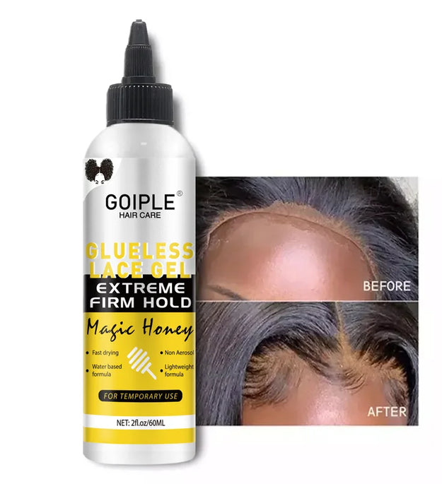 GOIPLE 2fl.oz Washable Glue Less Lace Gel Extreme Firm Hold Fast Drying Natural Wig Formula Adhesive for Temporary Use
