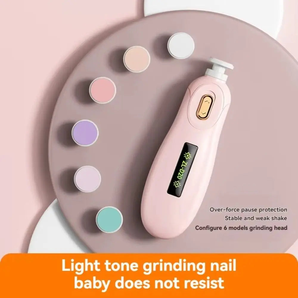 Convenient Electric Baby Nail Trimmer Safety 6 Grinding Heads Baby Nail Grinder Child's Silent Newborn Nail Clippers Gift