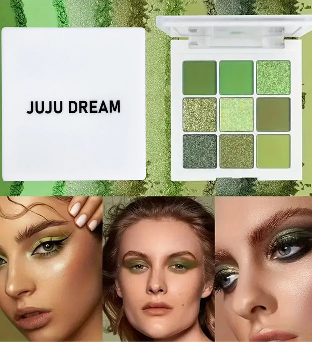 Green Eyeshadow Avocado Cream Nine-Color Brightening Eye Enhancer Reflective Diamond Nine-Square Eyeshadow Palette