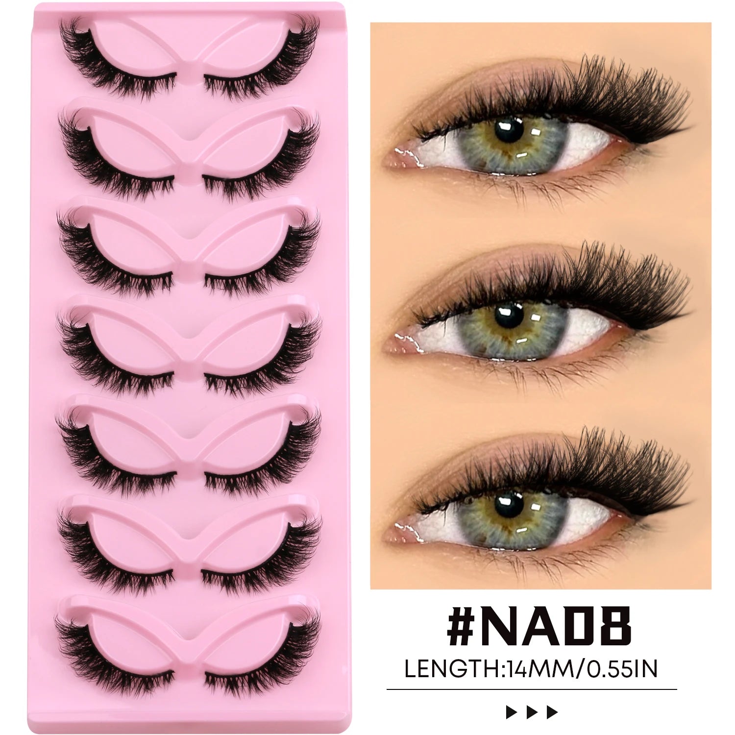 VELTRINAY Cat Eye Lashes False Lashes 3D Faux Mink Lashes Fluffy Volume Strip Lashes Cat Eyelashes Lashes Fake Eyelashes Makeup