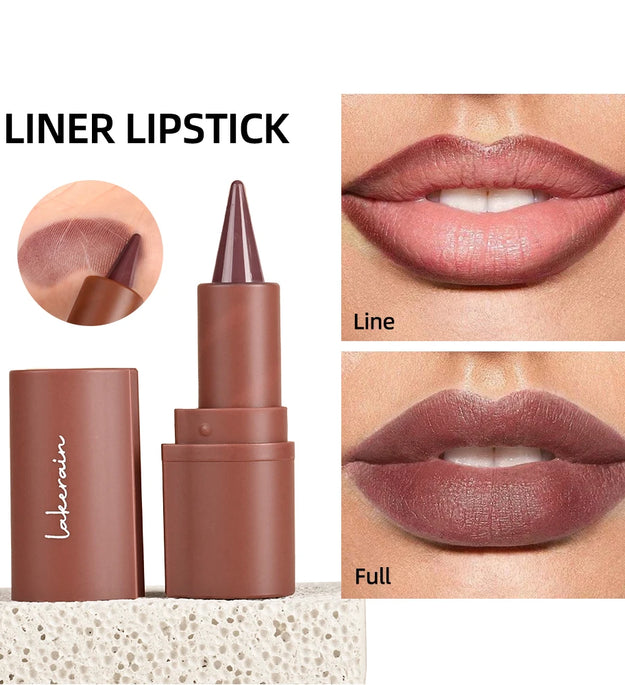 Lakerain Lip Liner Matte Black Brown Velvet Lipstick Waterproof Non Sticky Contouring Tint Lipliner Crayon Lip Makeup