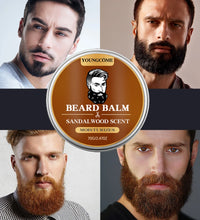 Organic Beard Growth Oil & Sandalwood Balm 1/2/4 Set-24H Nourishing, No Flakes, Men's Grooming Kit with Argan Oil & Vitamin E - BlissFully