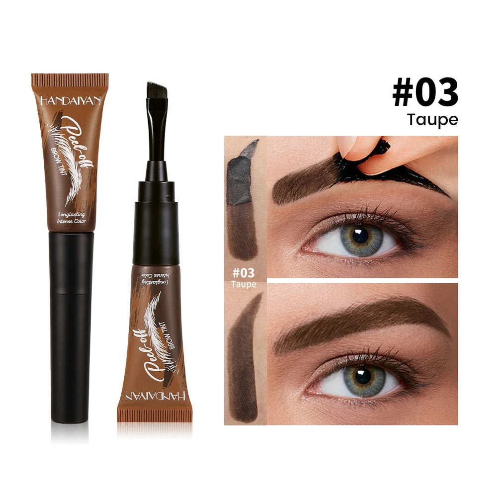 Tear-Off Eyebrow Gel And Brush Combined Long-Lasting Intense Color Sweat-Resistant Semi-permanent Peeling Brow Tint Eye Makeup