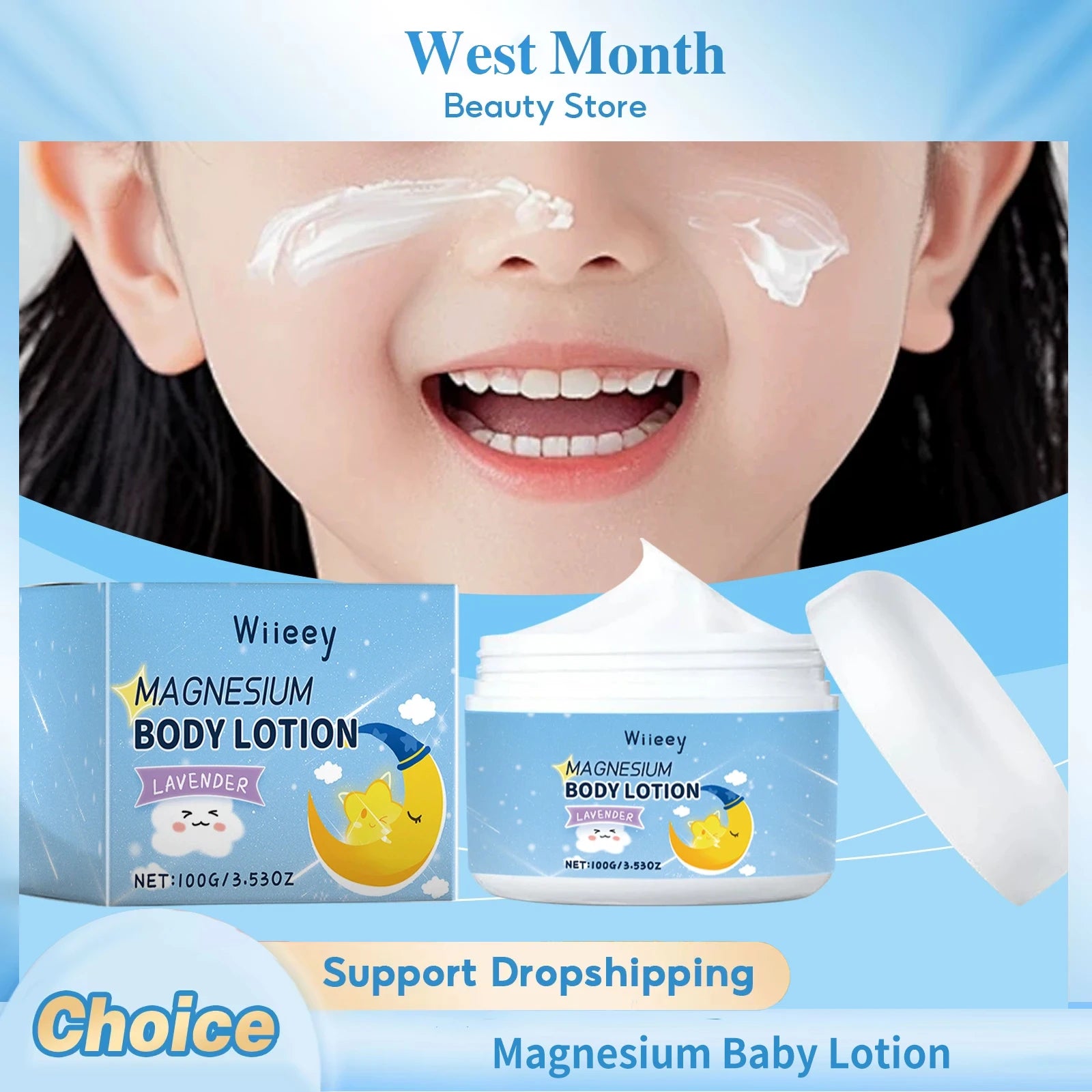 Magnesium Baby Lotion Improve Sleep Quality Nourishing Moisturizing Strengthen Skin Barrier Soothing Dryness Kids Refresh Cream