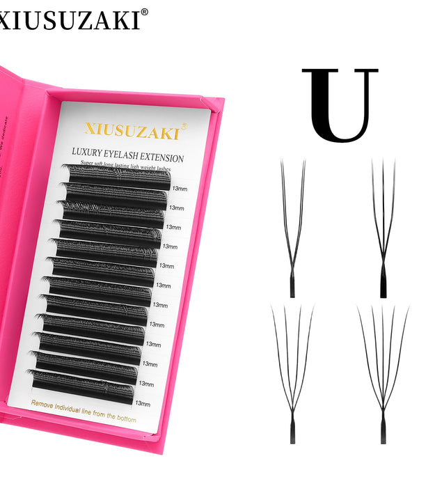XIUSUZAKI  U-Shaped YY 3D 4D 5D W Eyelash Extensions New Style U/W Lashes Extension Mink Premade Volume Fans False Eyelashes