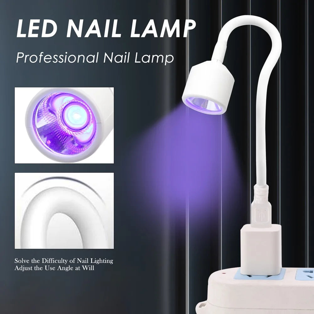 LINMANDA UV LED Nail Lamp Portable Light For Gel Nails 360 Degree Freely Adjustable Tube Nail Dryer For Nails Art Decoration