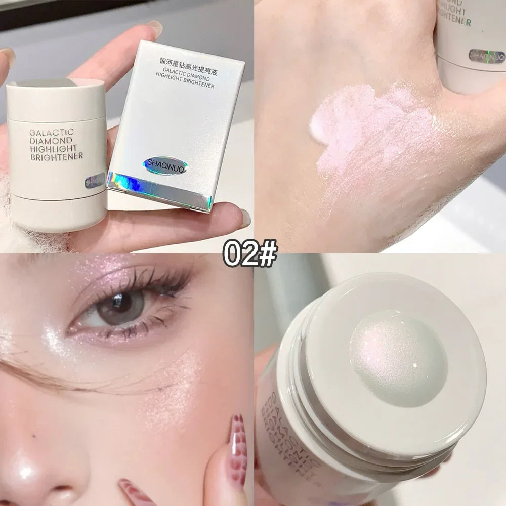 Galaxy Star Diamond Highlighter - Fine Glitter, Moisturizing & Water-Resistant, Perfect for All Skin Tones Creates a Radiant