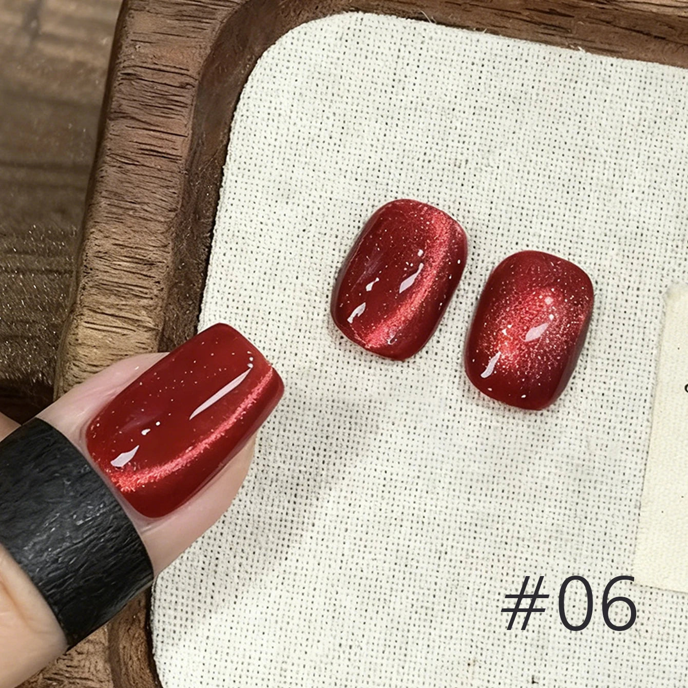 12ML 1-21PCS Winter And Autumn Whitening Red Glass Bead Cat Eye Magnet Gel Nail Polish Christmas Nails Nail Set Nail Art