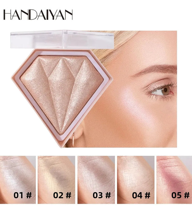 Natural Diamond Highlighter Powder 5 Color Shimmer Contour Nose Shadow Brightening Face Makeup Cosmetics Palette