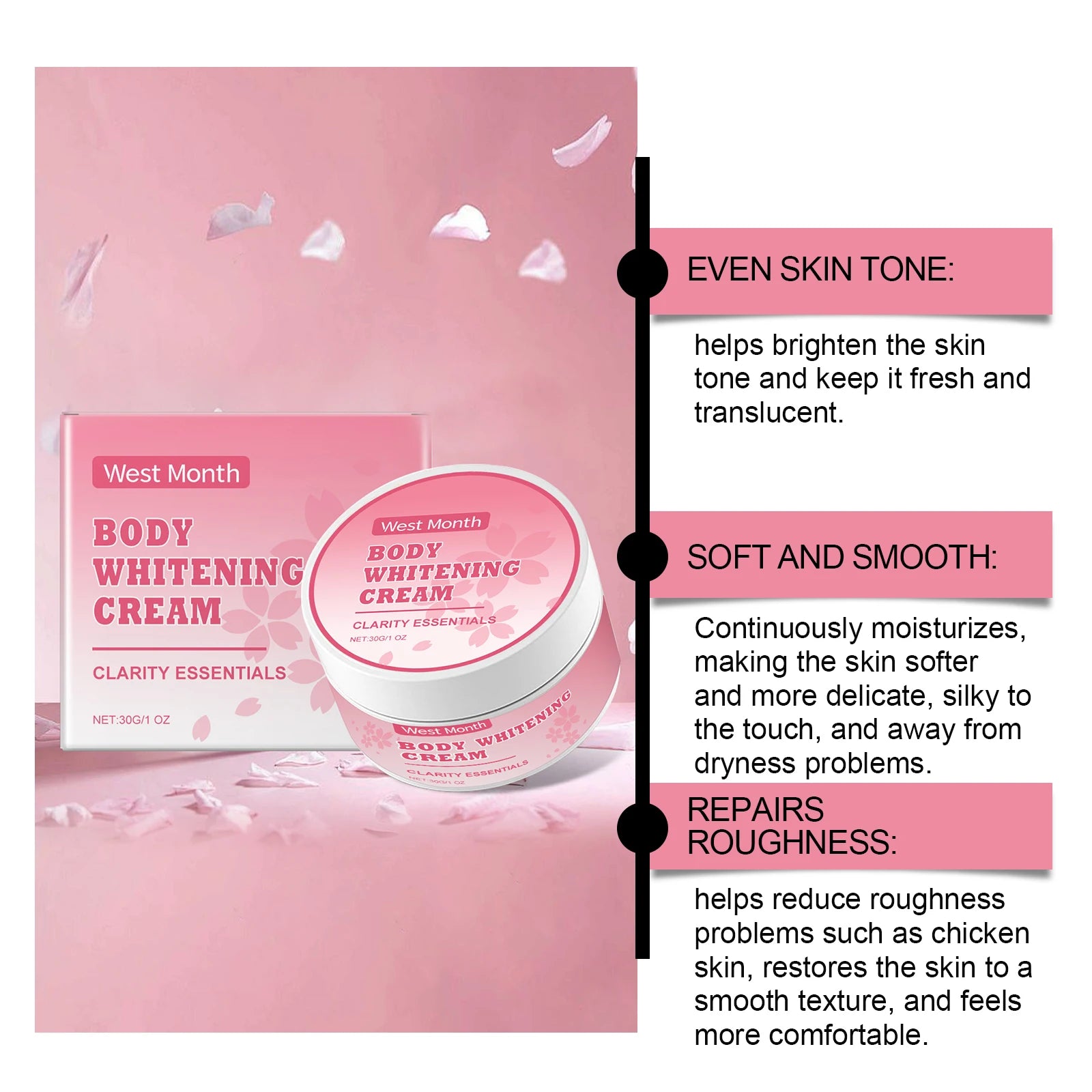 Niacinamide Body Whitening Cream For Underarm Bleaching Armpit Lightening Intimate Area  Moisturizer Korean Skin Care Product