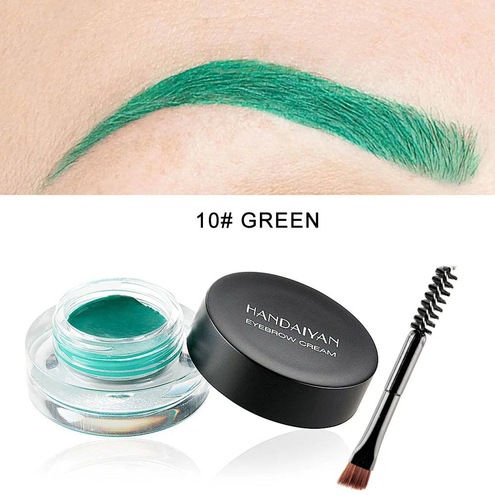 HANDAIYAN 12 Color Waterproof Eyebrow Cream Professional Eyeliner Eyebrow Gel High Brow Tint Black Eye Brow Makeup Tools