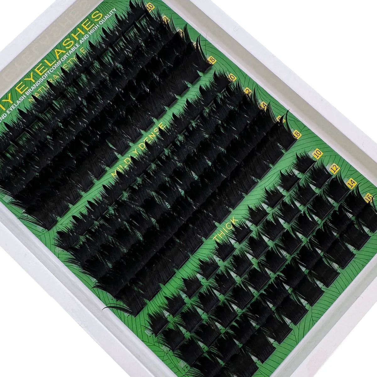 Spikes Lash Cluster 160D 200D 300D Thick Spiky Individuals Lashes 10-18mm Mega Wispy Eyelash Extension Fluff D Curly DIY at home