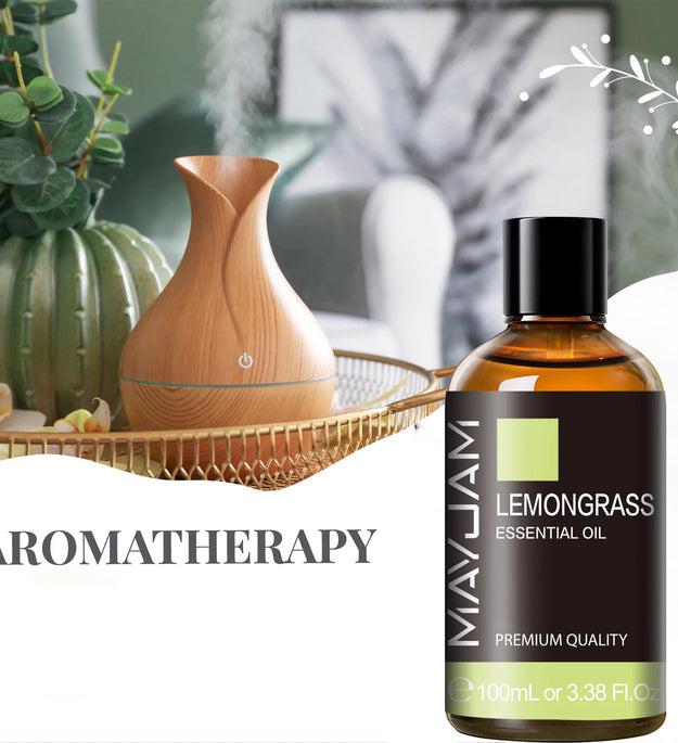 MAYJAM 1 Piece 100ML Pure Natural Plants Essential Oil For Humidifiers Aromatic Diffuser Vanilla Lavender Mint Bergamot Rose