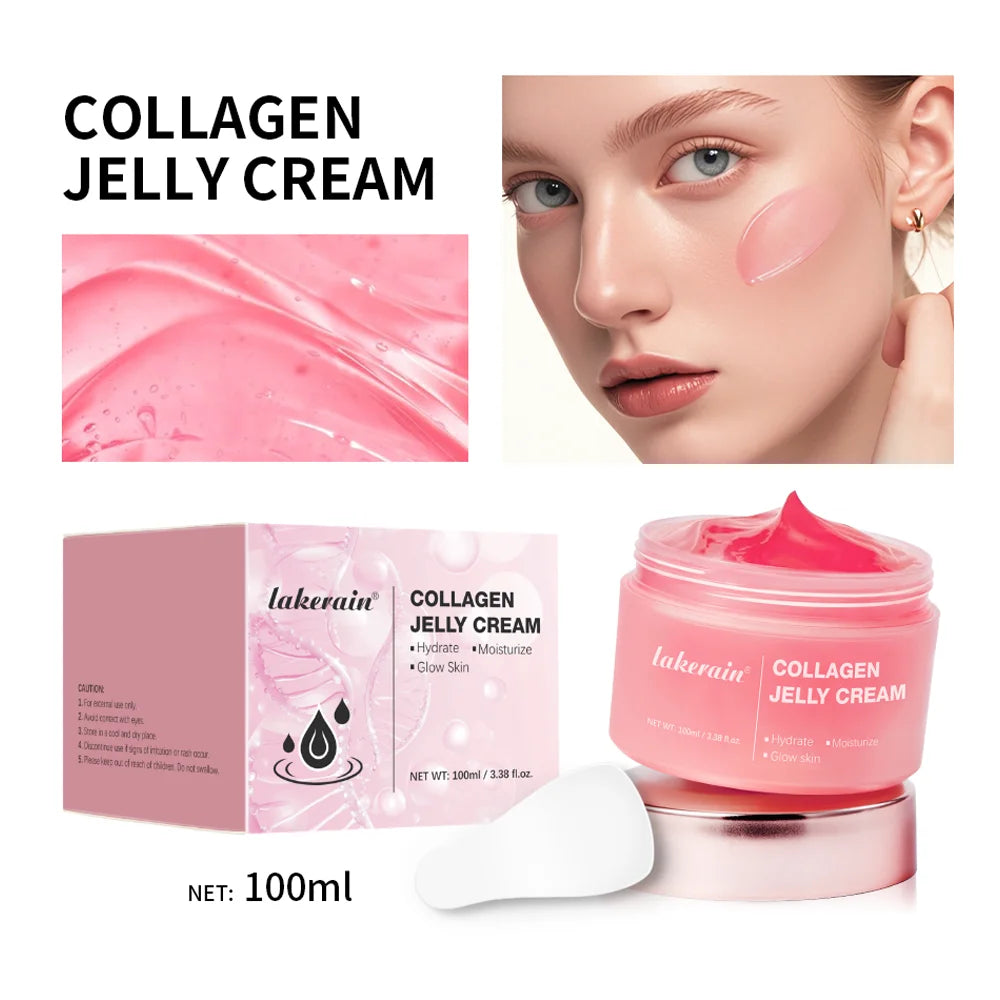 Moisturizing Collagen Jelly Cream Niacinamide Hydrolyzed Collagen Tightening Soothing Anti-Aging Firmness Hydration Skincare - BlissFully
