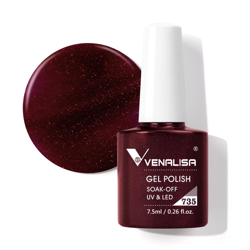 Venalisa HEMA TPO FREE Nail Gel Polish Glitter Gorgeous Full Coverage Soak Off UV LED French Nail Jelly Pink Nude Collection