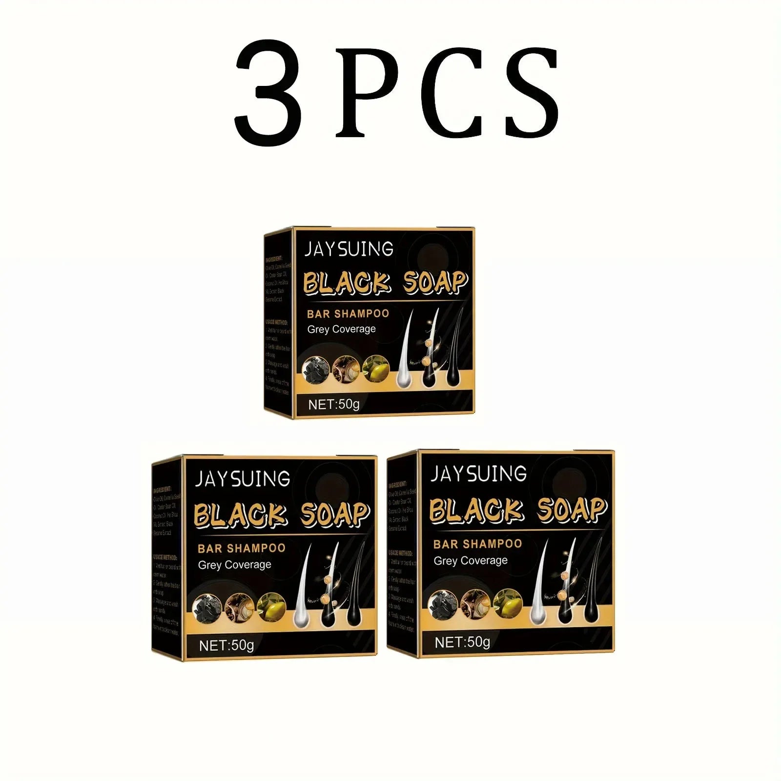 Hair Shampoo Soap Polygonum Multiflorum Black Soap White Hair Repair Soap Hair Care Set Nourishing Anti Dandruff Hair Dye Soap - BlissFully