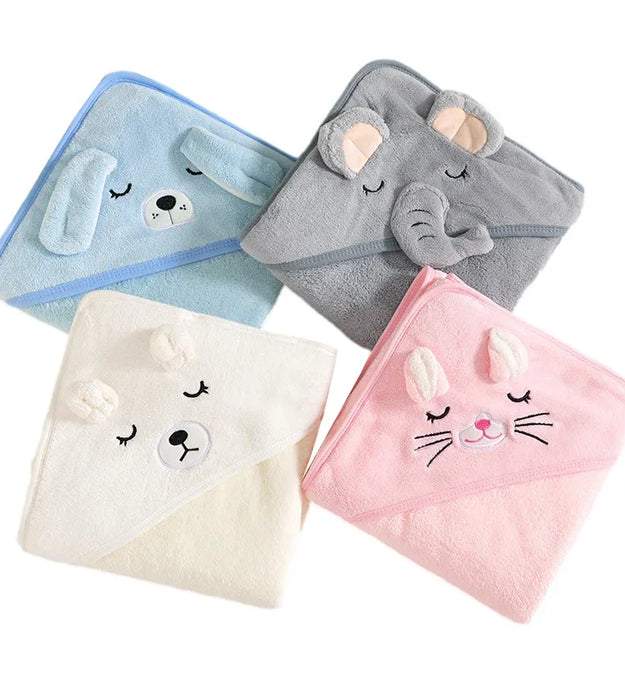 Cartoon Animal Baby Bath Towels Soft Newborn Hooded Towel Blanket Toddler Bathrobe Warm Sleeping Swaddle Wrap for Boys Girls