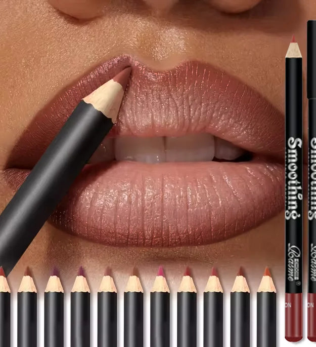 Waterproof Matte Lipliner Pencil Red Contour Tint Lipstick Long Lasting Non-stick Cup Moisturising Lips Makeup 12 Colors