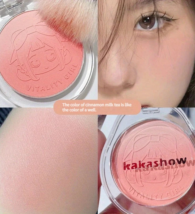 Dual Gradient Blush Highlights Natural Nude Makeup Brightening Cheek Purple Blue Female Niche Brand 2024 New