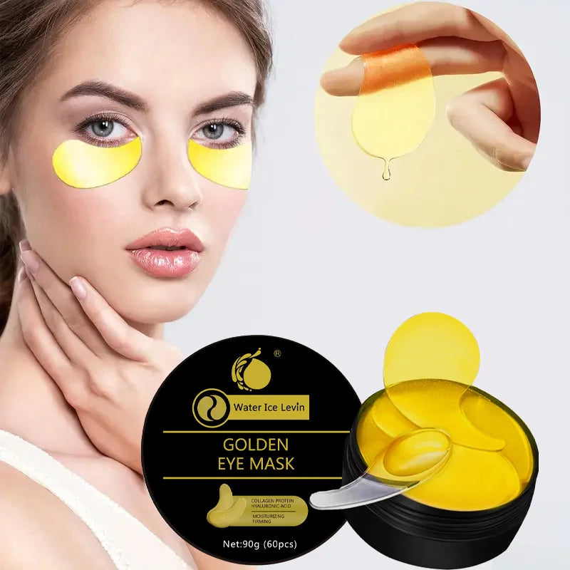 Golden Eye Mask Contains Collagen and Aloe Vera - Hypoallergenic Moisturizing Patch Suitable for All Skin Types, Increases Brightness and Elasticity, Reduces Dullness - BlissFully