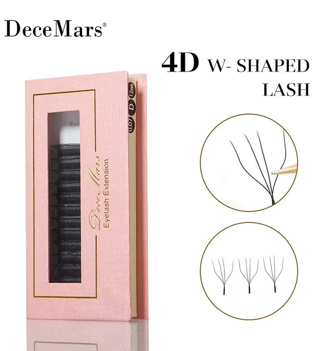 DeceMars 4D - W Shaped Eyelash Extension (12line/Tray)