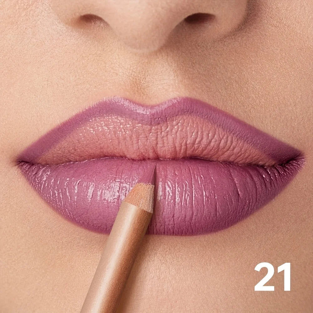 Matte Lip Liner Pencil Nude, Long-Lasting Waterproof, Smudge-Proof, Precise Outline, Smooth Creamy Formula
