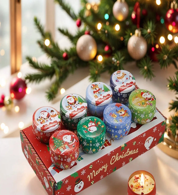 Christmas Aromatherapy Candles Santa Claus Snowmen Tin Cans Candle Christmas Decoration For Home Xmas New Year 2025 Navidad