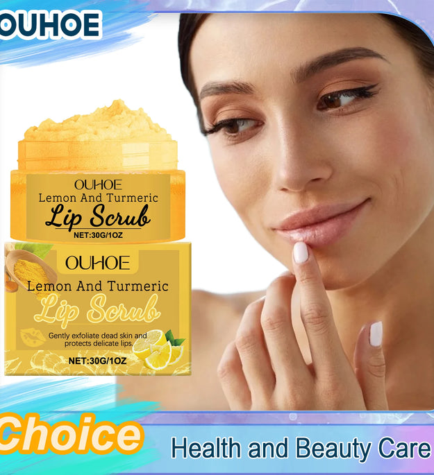 Turmeric Lemon Lip Scrub Exfoliating Remove Dead Skin Reduce Fine Lines Prevent Dry Nourishing Hydrating Anti Cracked Lip Scrub