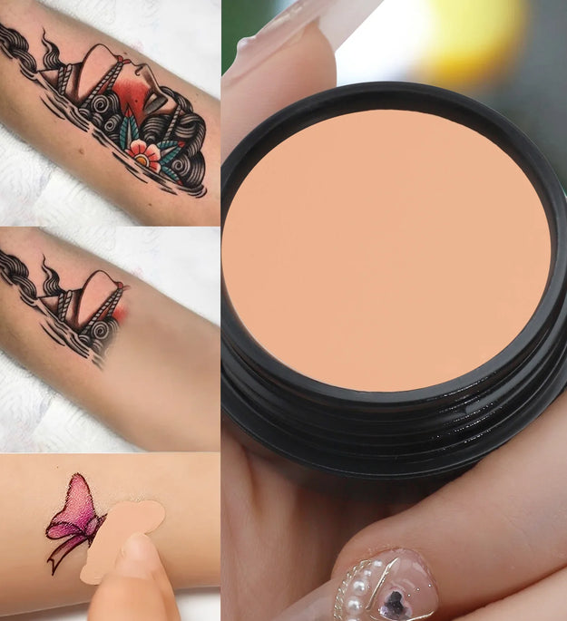Waterproof Full Coverage Concealer for Tattoos, Scars - Natural Finish Foundation for All Skin Tones & Types