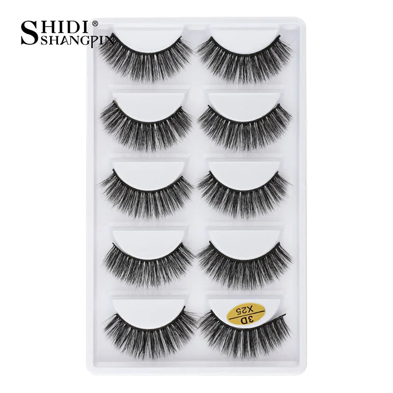 3/5 Pairs Hot Sale Natural Long 3D Mink Lashes Soft Short Faux Cils Handmade Fake Lashes Makeup Tool Eyelash Extension maquiagem
