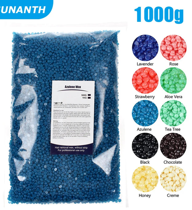 1000g Hot Film Painless Waxing Beads Depilatory Wax Beans Hard Wax Beans Heating Wax Machine Bikini Face Body Hair Removal