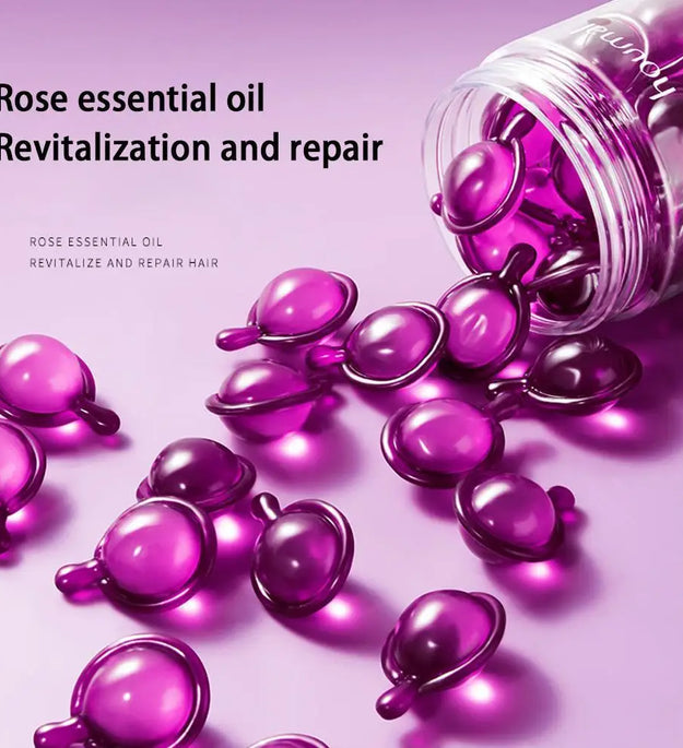 Hair Styling Serum for Frizzy & Dry Hair Rose Essence Oil Capsules  Leave-in Anti Frizz Conditioner Repairs Dry, Damaged Hair