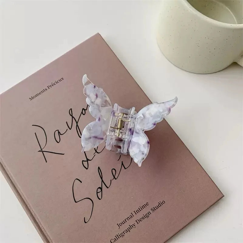 Super Fairy Three-Dimensional Butterfly Half-Tied Hair Back Of The Head Acetate Clip Hair Accessories For Women - BlissFully