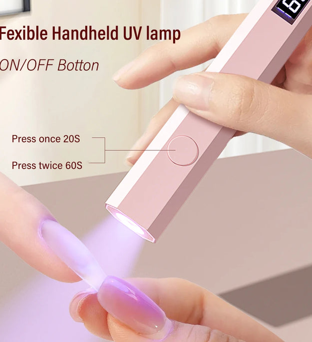 YIKOOLIN Mini Handheld UV Light Fast Gel Nail Drying Lamp for Home Salon Tools Professional Nail Phototherapy Flashlight Pen