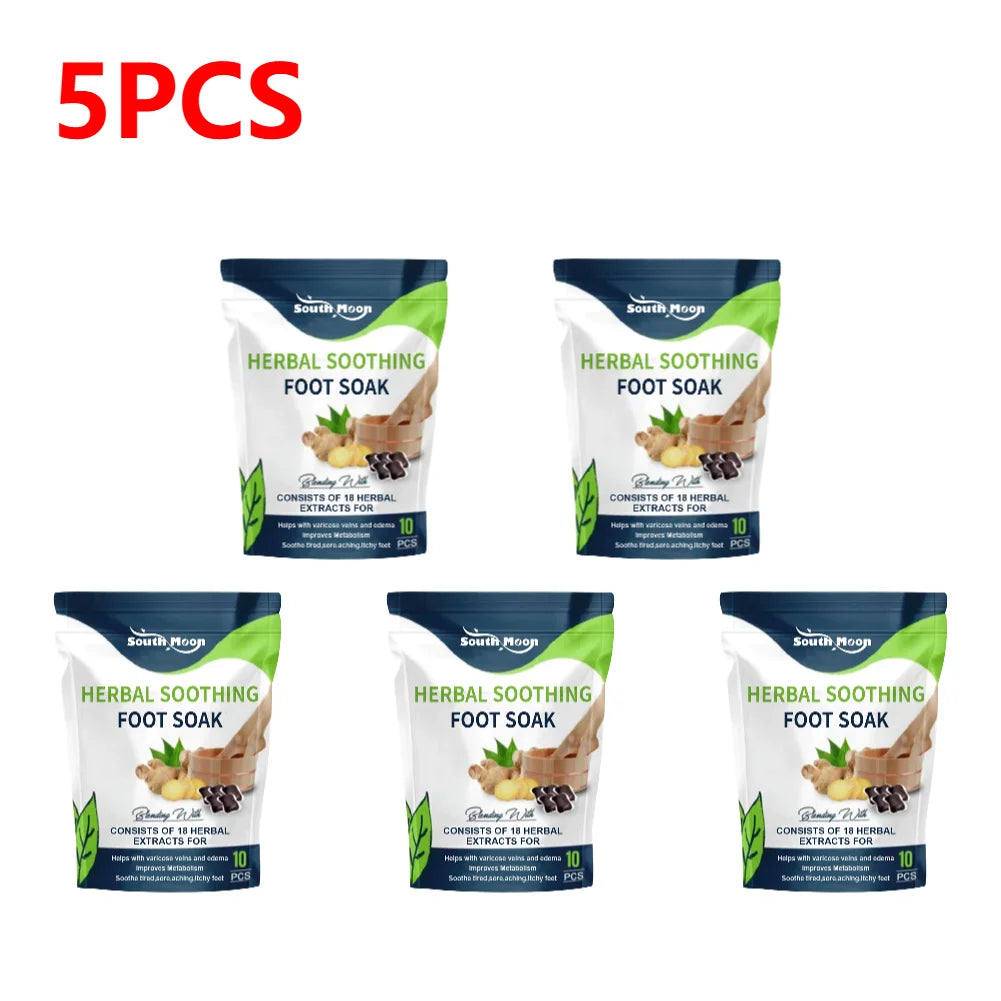 1-10bag Foot Bath Gel Natural Herbal Foot Soak Beads Dehumidification Detox Relieve Fatigue Repair Leg Veins for Shape Up Care