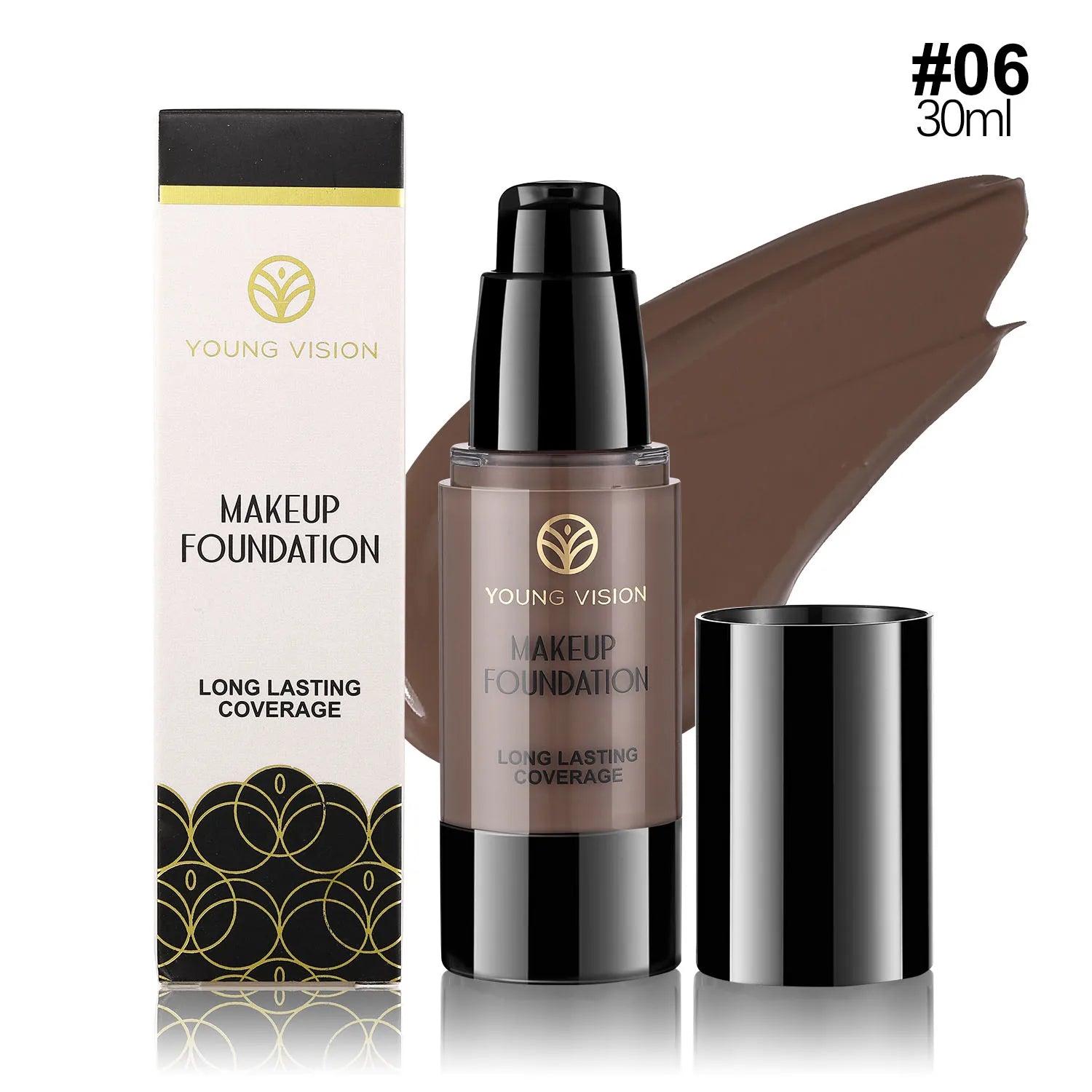 MLSMILE 6 color Powder Foundation long-Lasting Waterproof, Moisturing Sweat resistant and easy to open Oil-control concealer