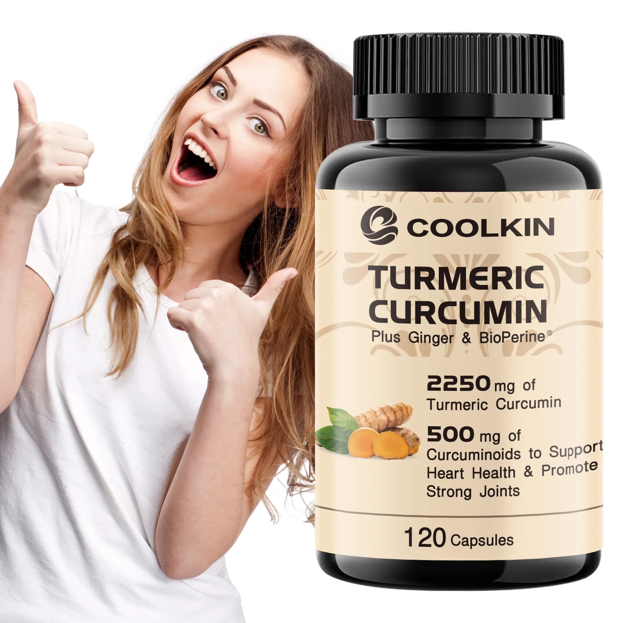 Turmeric Curcumin - with 95% Curcumin, Bioperine - Promotes Optimal Absorption,Immune Support and Joint - 120 Capsules